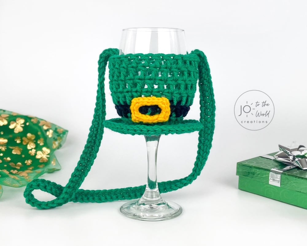 St Patricks Day Crochet Wine Glass LanyardSt Patricks Day Crochet Wine Glass Lanyard Pattern