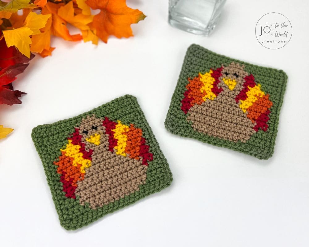 crochet turkey coaster pattern